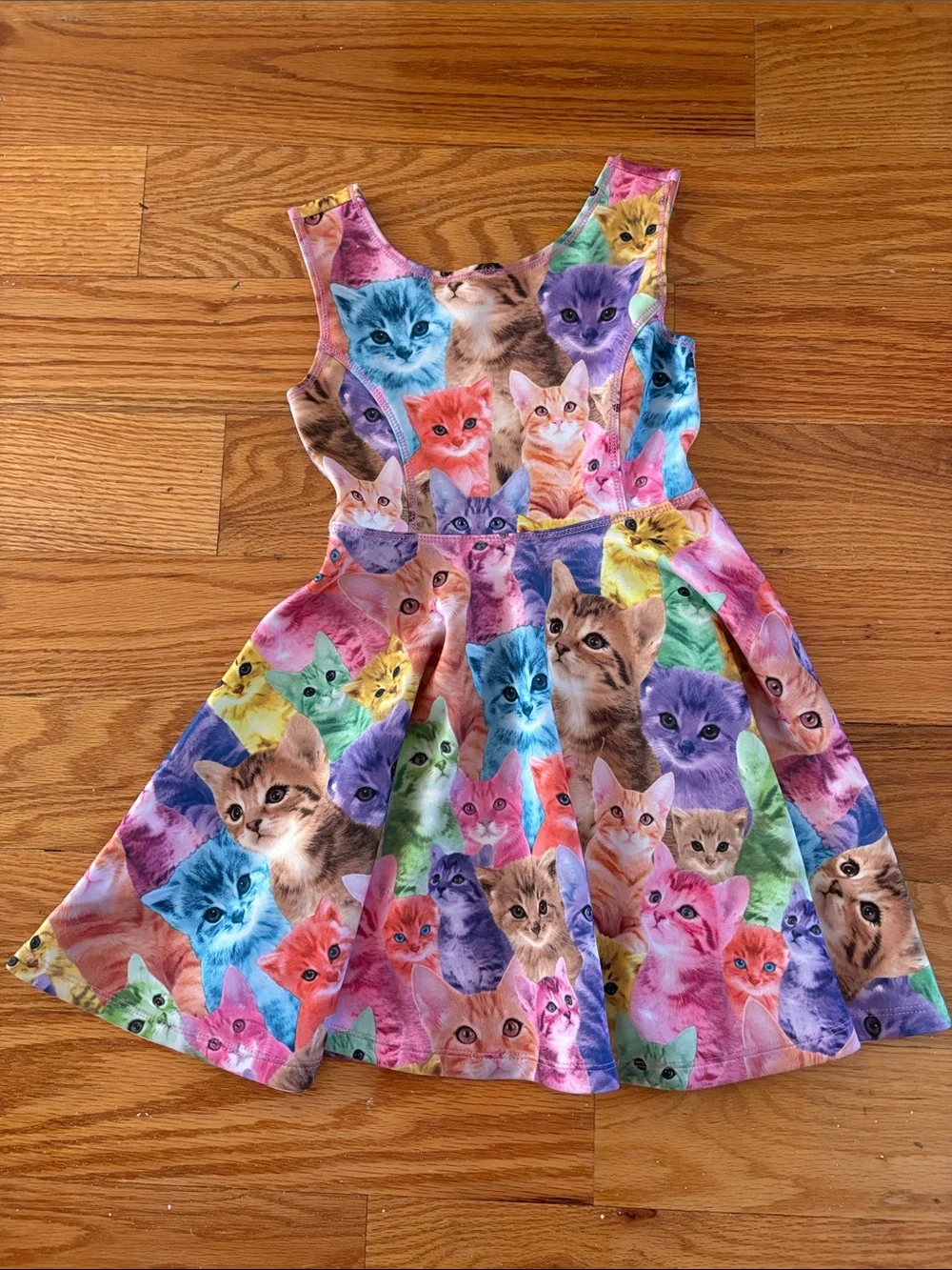 The Children's Place Multicolor Kitty Print Fit & Flare Dress